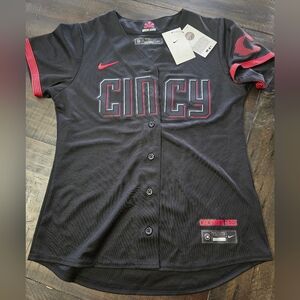 MLB Cincinnati Reds City Connect Womens Black Jersey NWT Nike